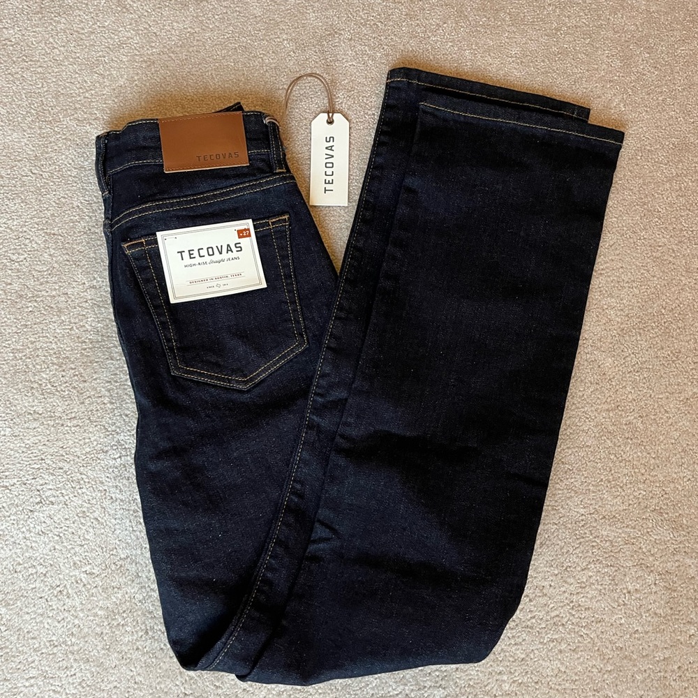 NWT Tecovas High Rise Straight Jeans Dark Wash